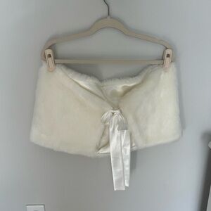 White Faux Fur Wrap
